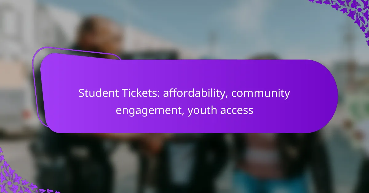 Student Tickets: affordability, community engagement, youth access