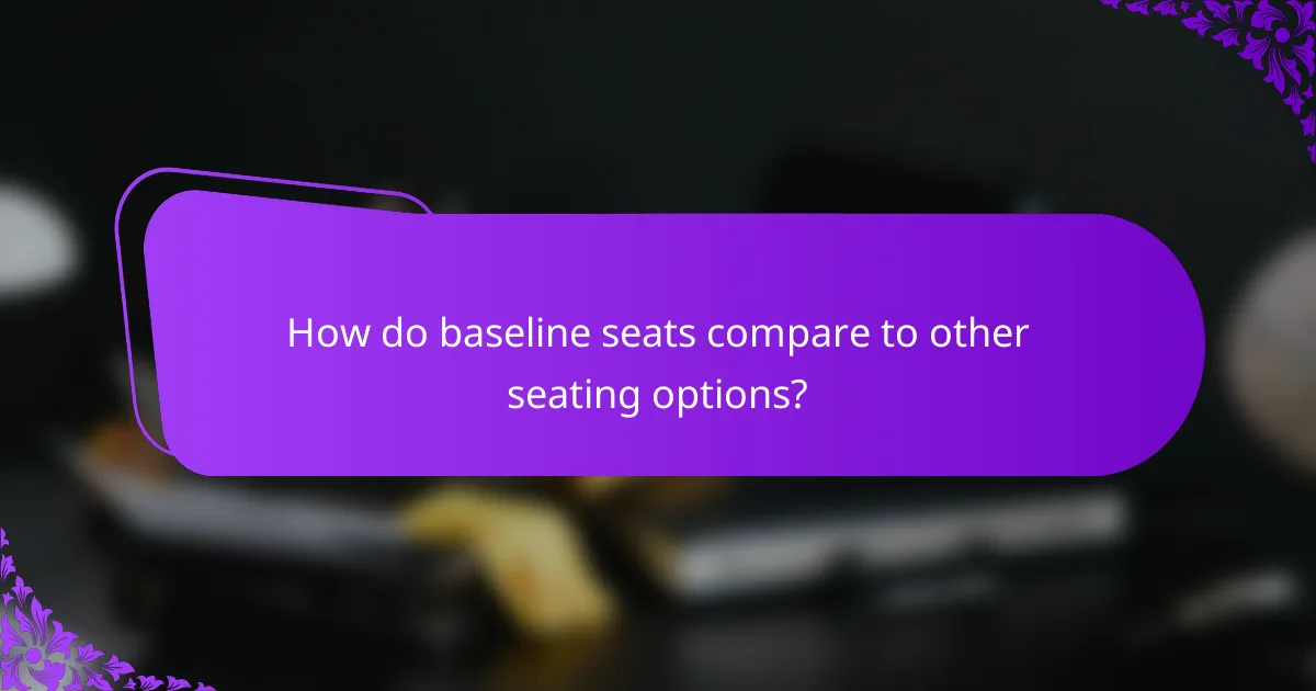 How do baseline seats compare to other seating options?