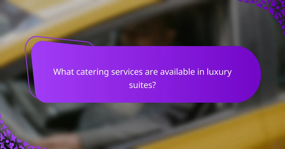 What catering services are available in luxury suites?